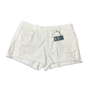 KUT from the Kloth Shorts Size 18 Jane High Rise Optic White Exposed Button Fly